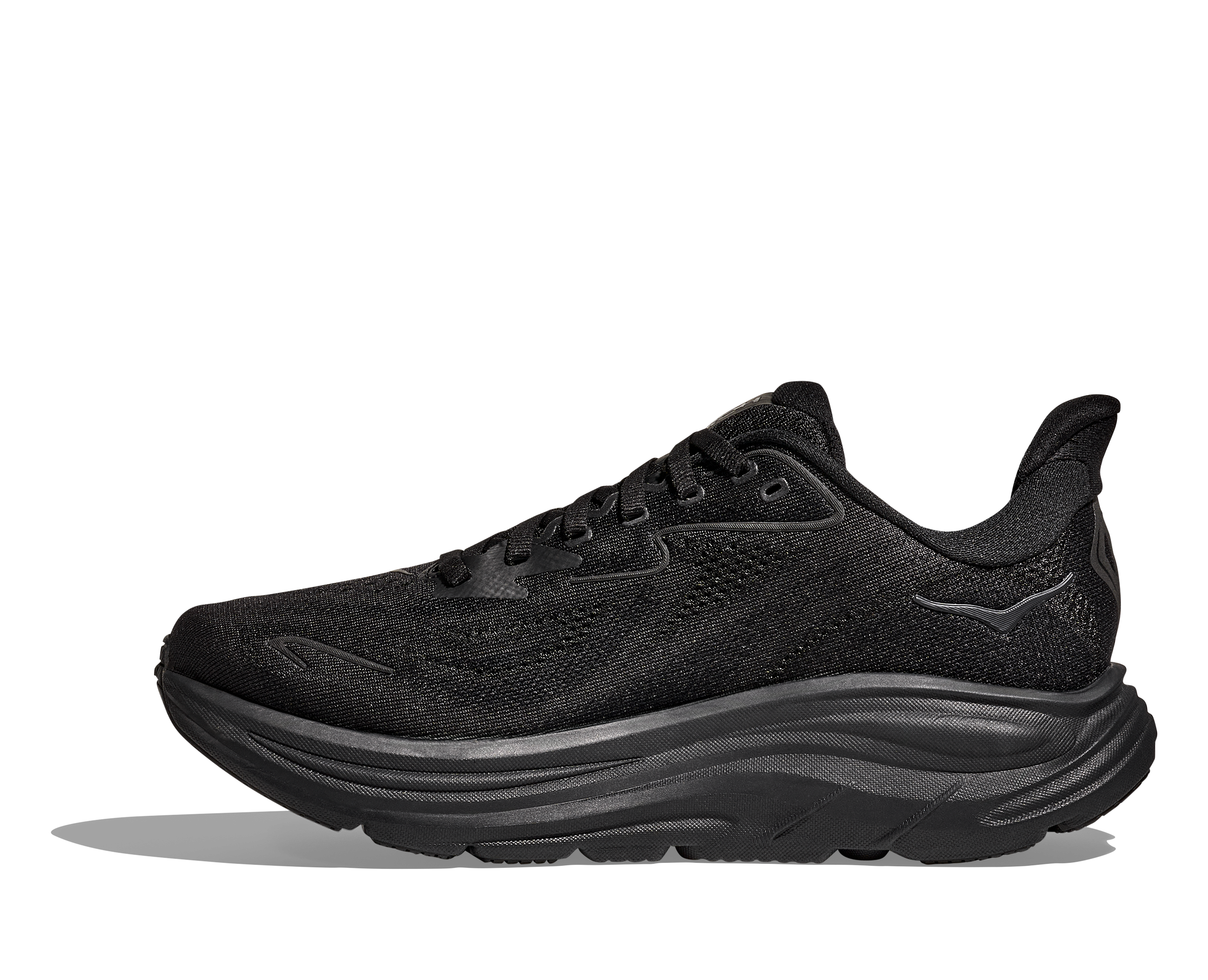 Hoka Men's CLIFTON 10 WIDE running shoes in Black
