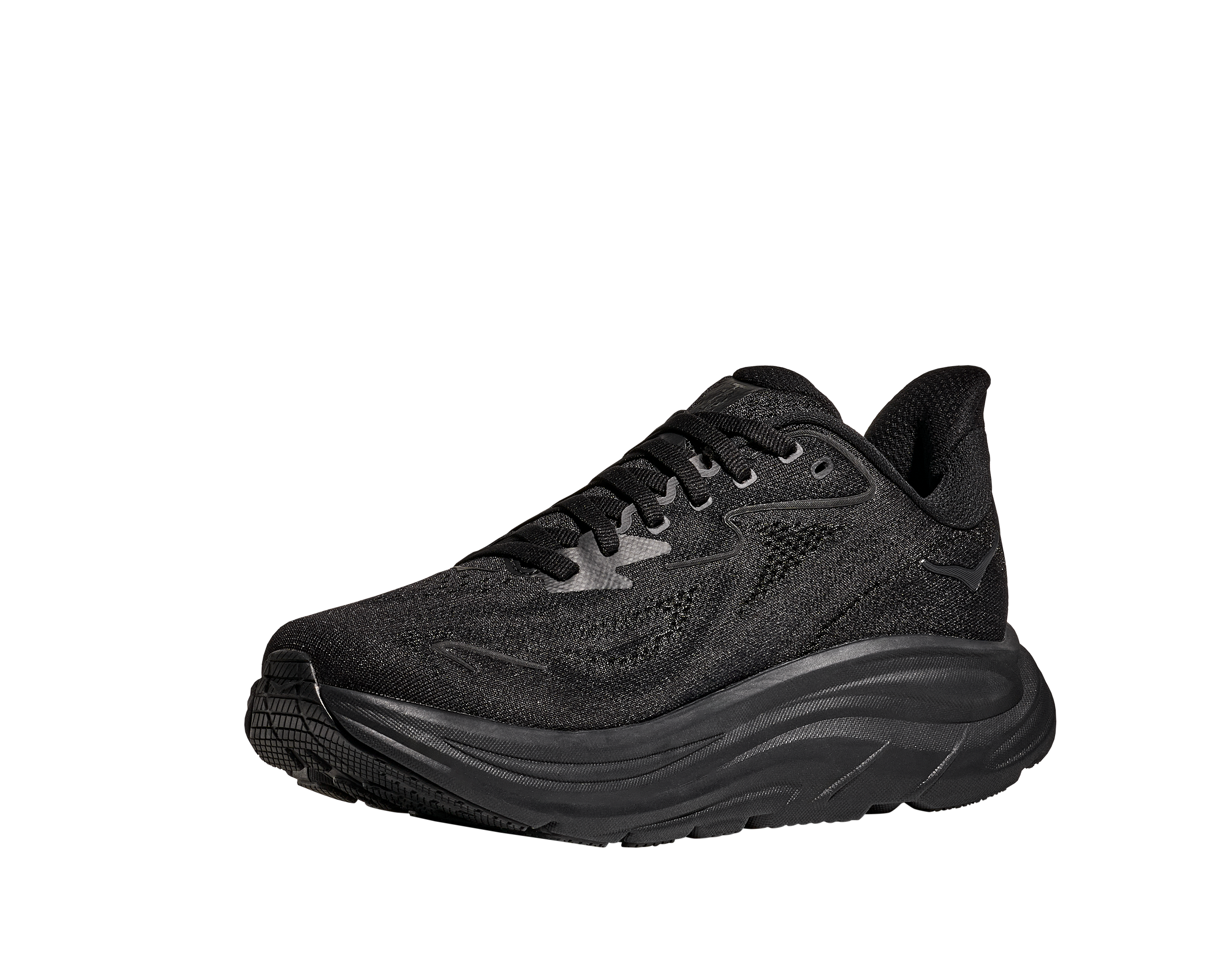 Hoka Men's CLIFTON 10 WIDE running shoes in Black