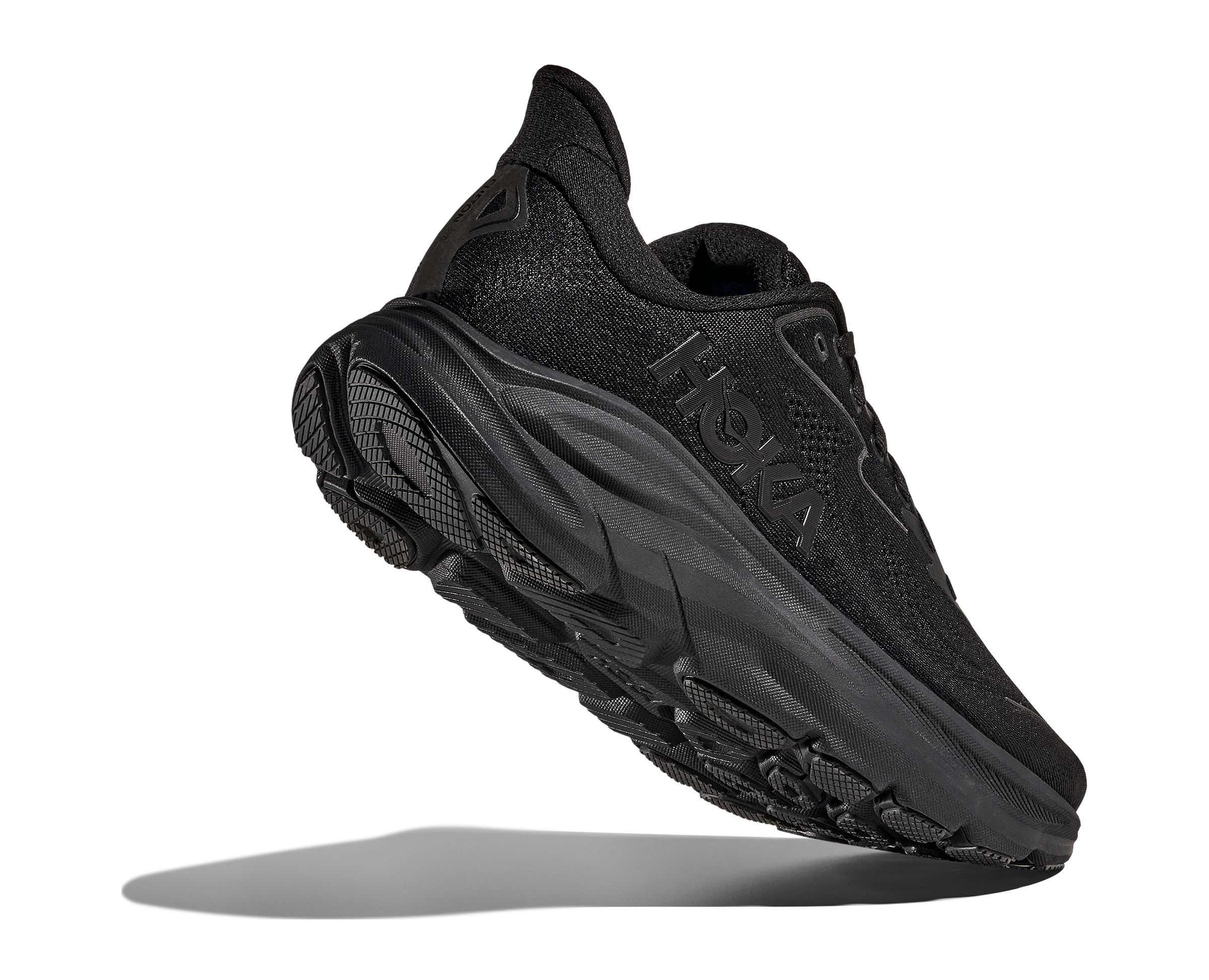 Hoka Men's CLIFTON 10 WIDE running shoes in Black