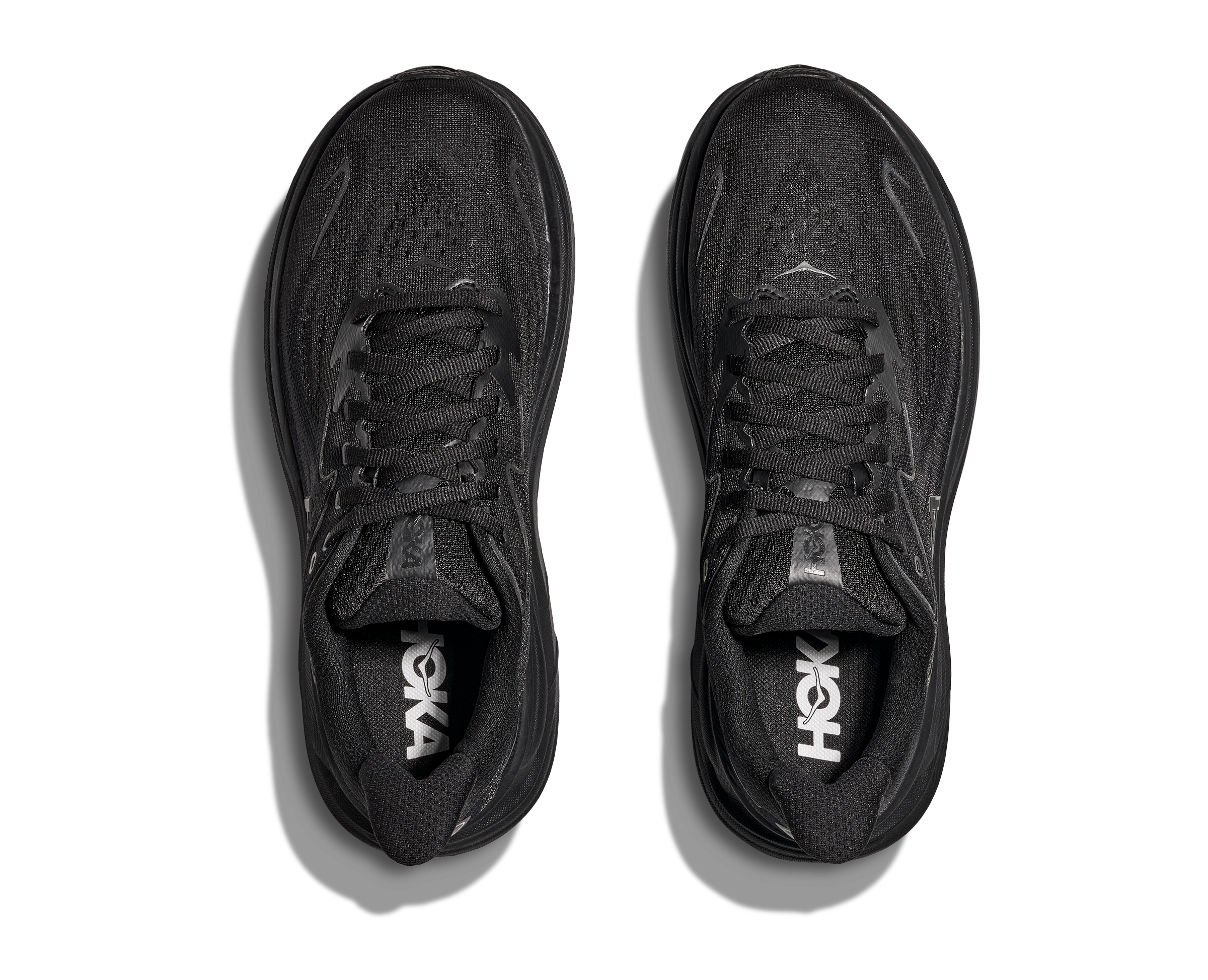 Hoka Men's CLIFTON 10 WIDE running shoes in Black