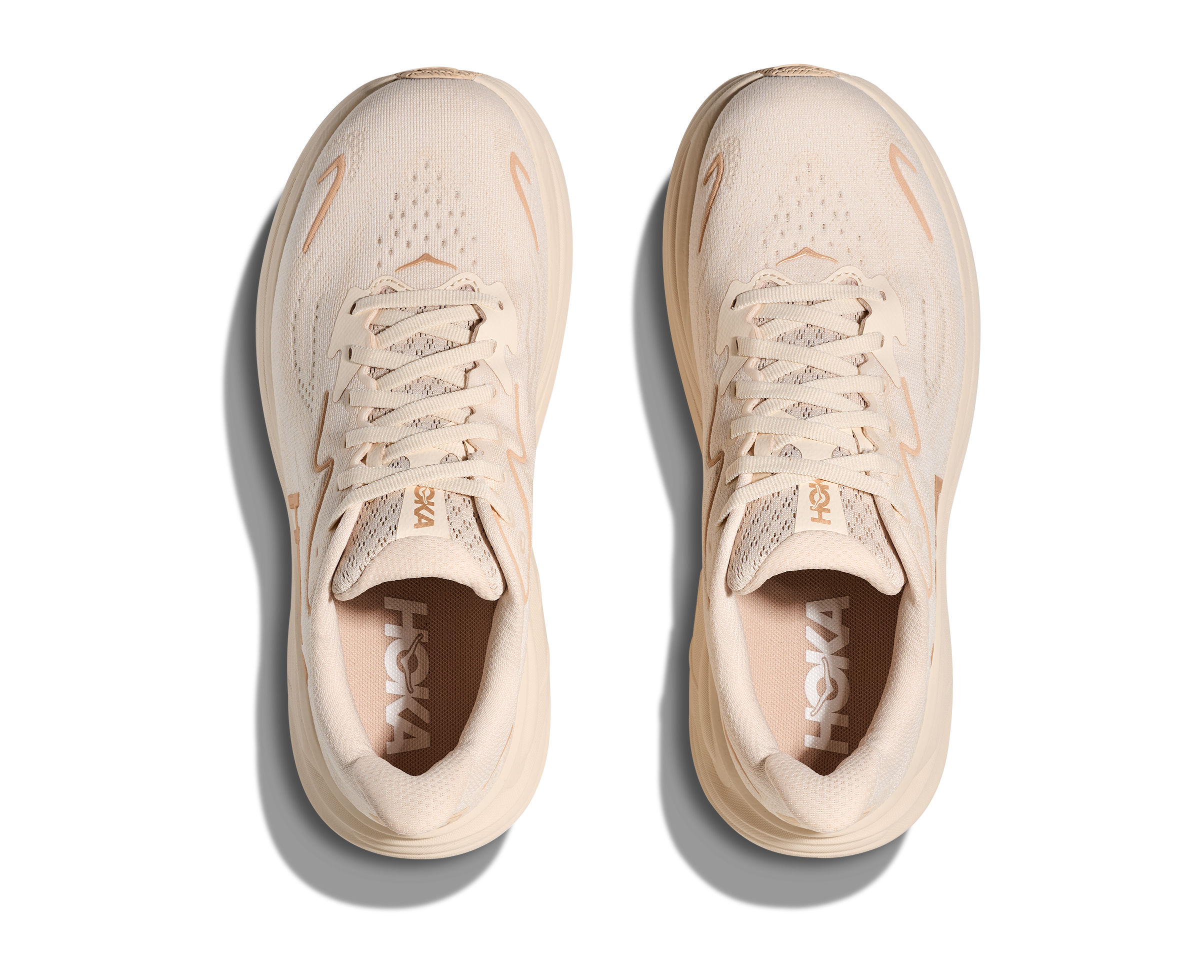 Hoka Women's CLIFTON 10 running shoes in Vanilla & Birch