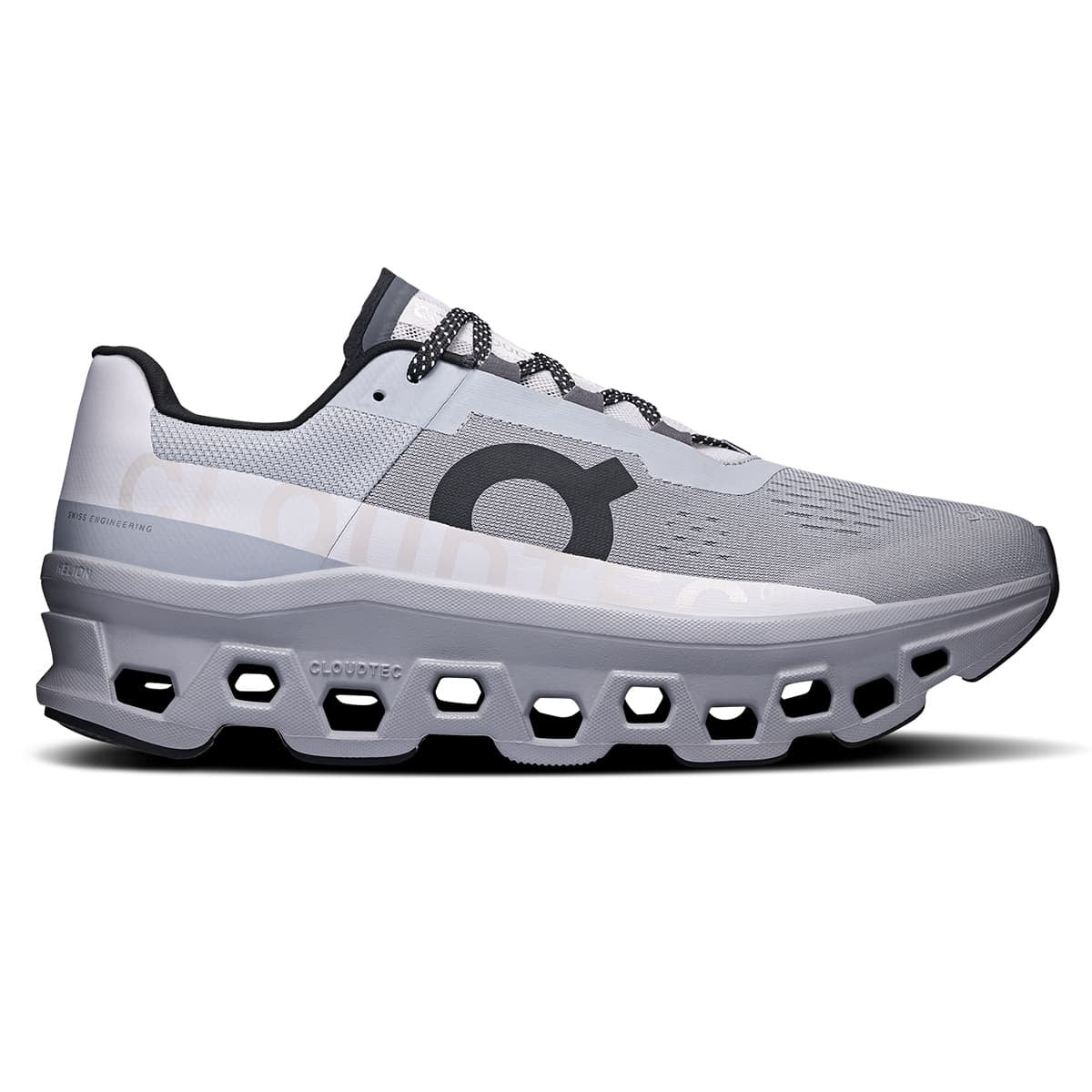 On Men's Cloud Monster running shoes in Alloy & Silver