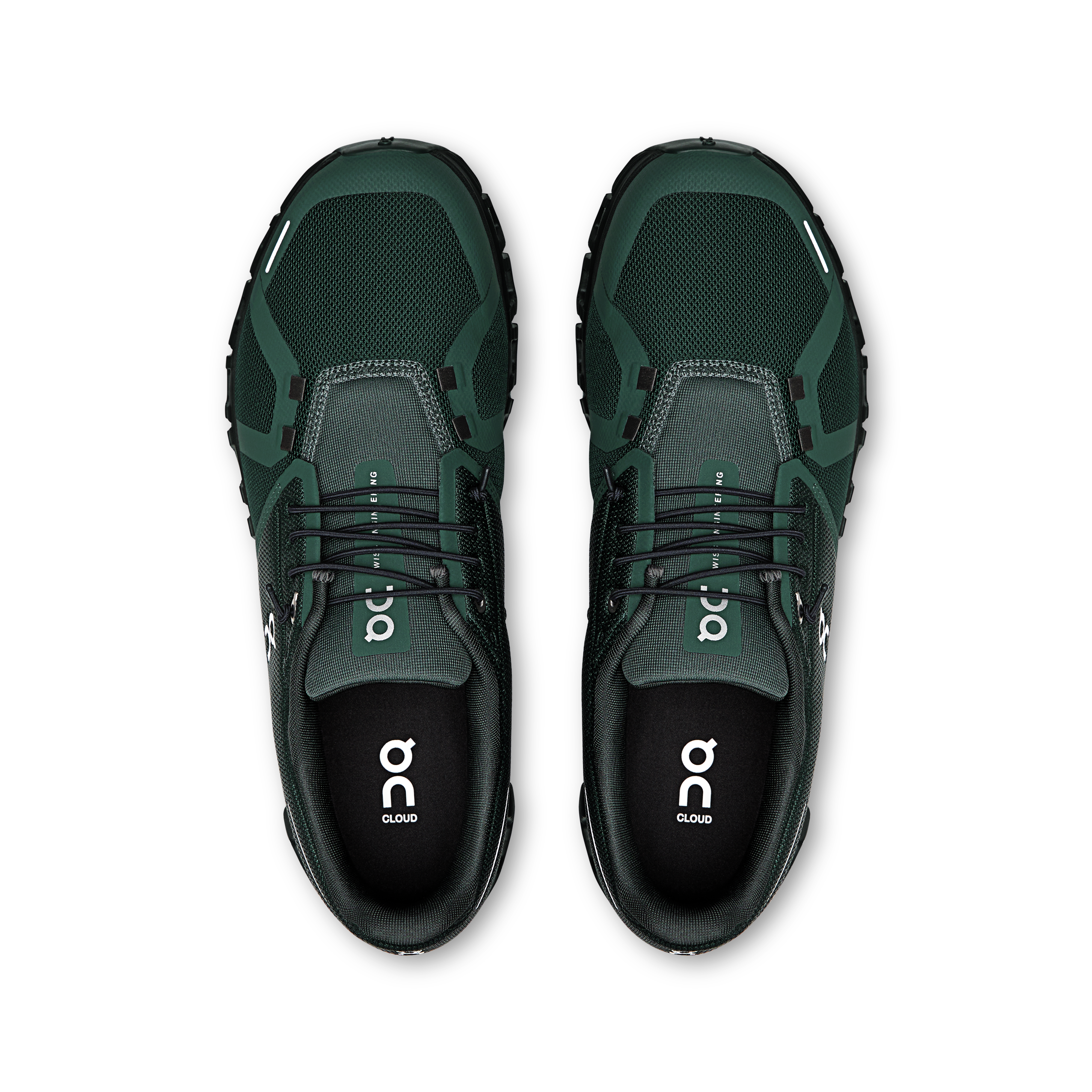On mens cloud 6 lifestyle shoes in  evergreen & black