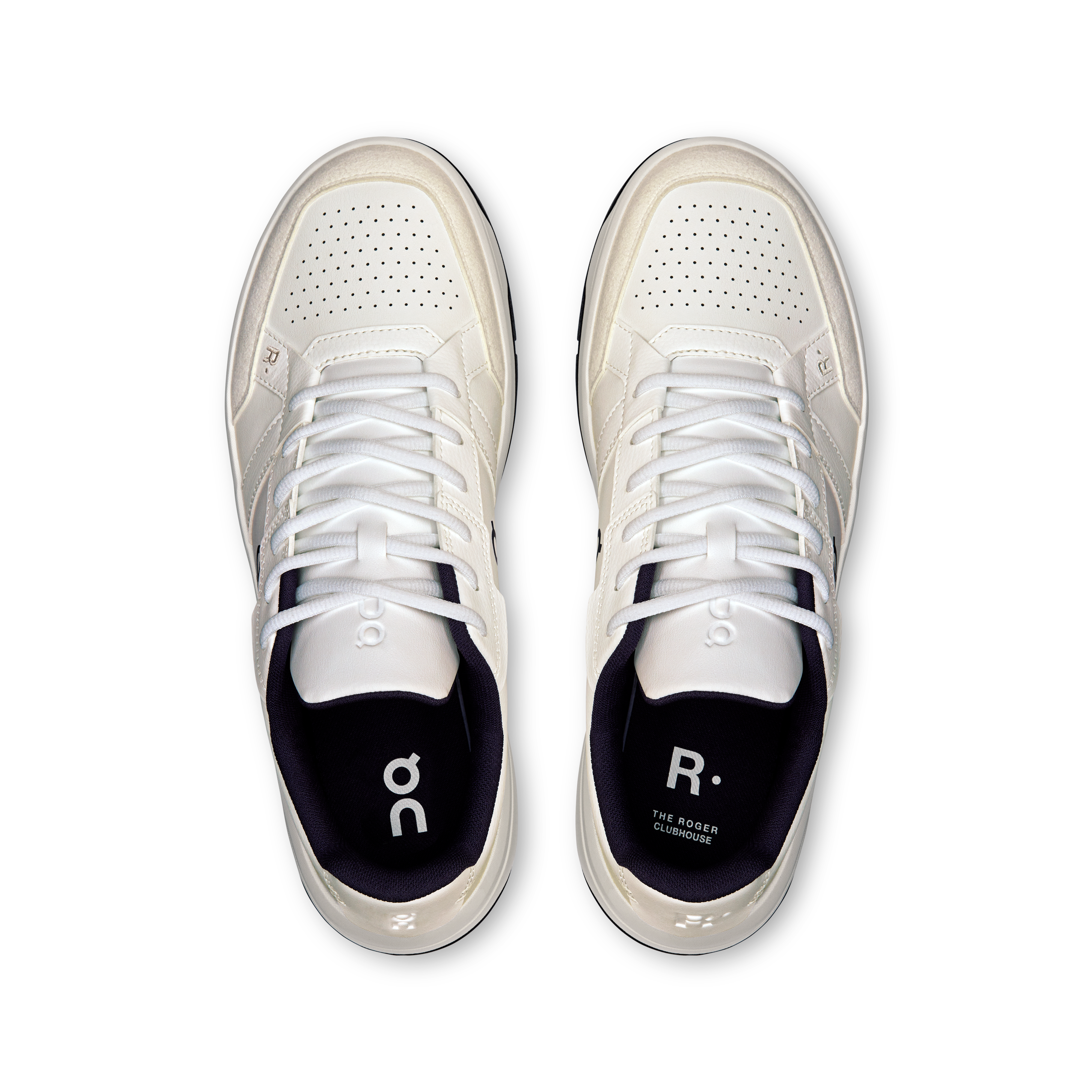 The Roger Clubhouse mens sneaker in White & midnight by On Running – a stylish, cushioned tennis-inspired shoe for all-day comfort