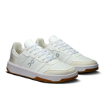 The Roger Clubhouse Women’s sneaker in White & ivory by On Running – a stylish, cushioned tennis-inspired shoe for all-day comfort