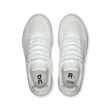The Roger Clubhouse Women’s sneaker in White & ivory by On Running – a stylish, cushioned tennis-inspired shoe for all-day comfort